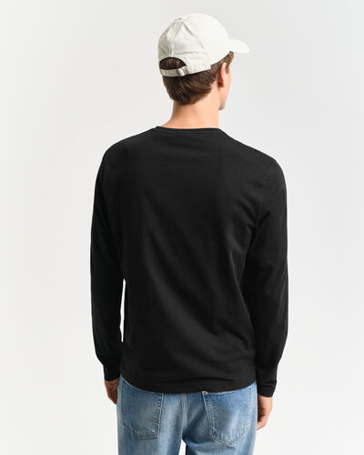 Gant tshirt גאנט חולצת טישרט שרוול ארוך בצבע שחור